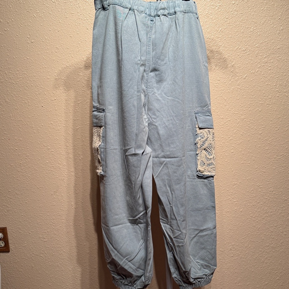 POL Patchwork Crochet Distressed Ripped boho jogg… - image 9